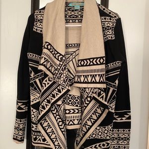 Flying Tomato Black and Tan Cardigan